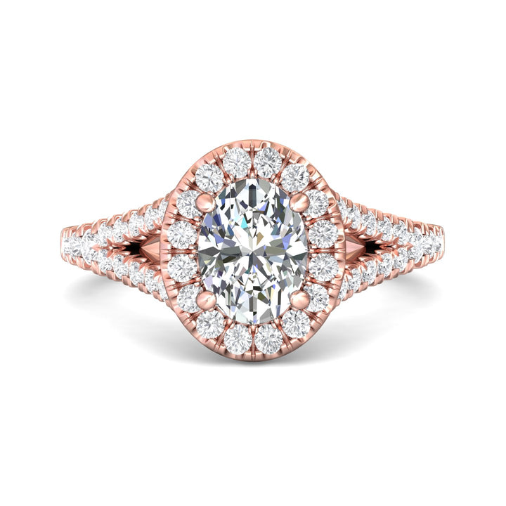 14K Gold Pink Split Shank Engagement Ring from the Split Shank collection - DERMH40XS_14KP_OvH_8X6_Prm_H-I_SI1