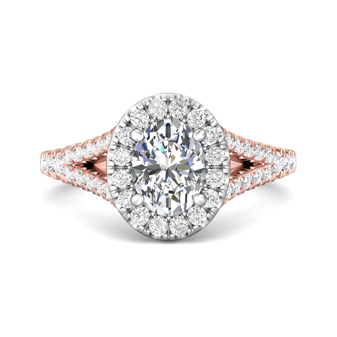 14K Gold Pink/White Split Shank Engagement Ring from the Split Shank collection - DERMH40XS_14KPW_OvH_8X6_Prm_H-I_SI1