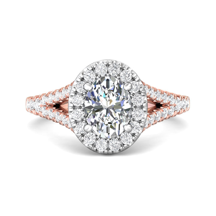 14K Gold Pink/White Split Shank Engagement Ring from the Split Shank collection - DERMH40XS_14KPW_OvH_8X6_Prm_H-I_SI1
