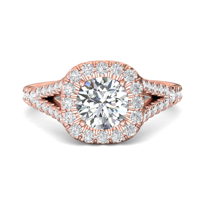 18K Gold Pink Split Shank Engagement Ring from the Split Shank collection - DERMH40XS_18KP_CuHRd_7.0_Prm_H-I_SI1