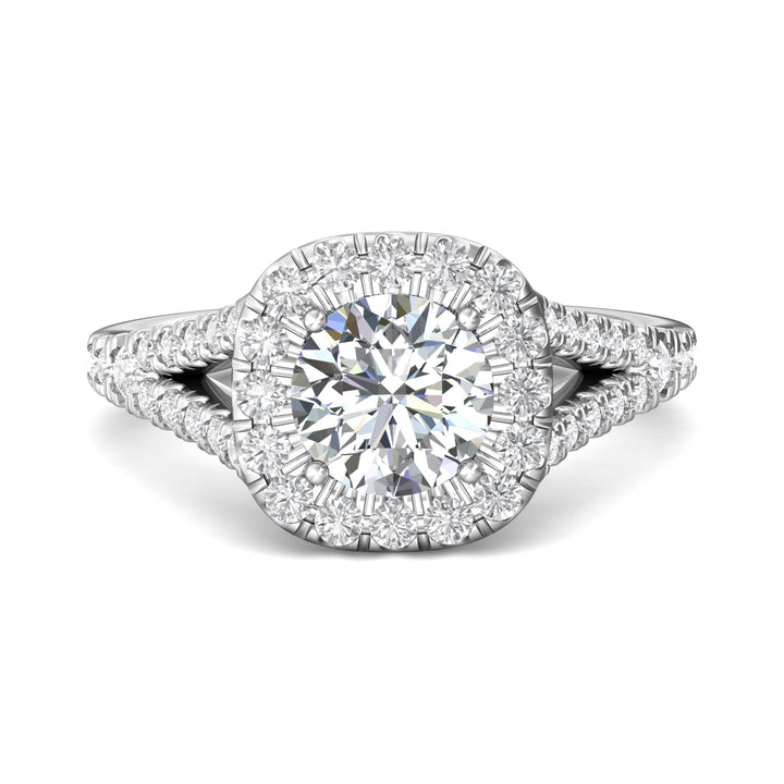 18K Gold White Split Shank Engagement Ring from the Split Shank collection - DERMH40XS_18KW_CuHRd_7.0_Prm_H-I_SI1