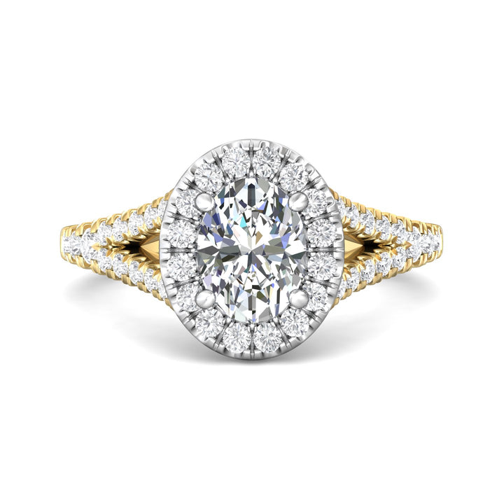 18K Gold White/Yellow Split Shank Engagement Ring from the Split Shank collection - DERMH40XS_18KWY_OvH_8X6_Prm_H-I_SI1