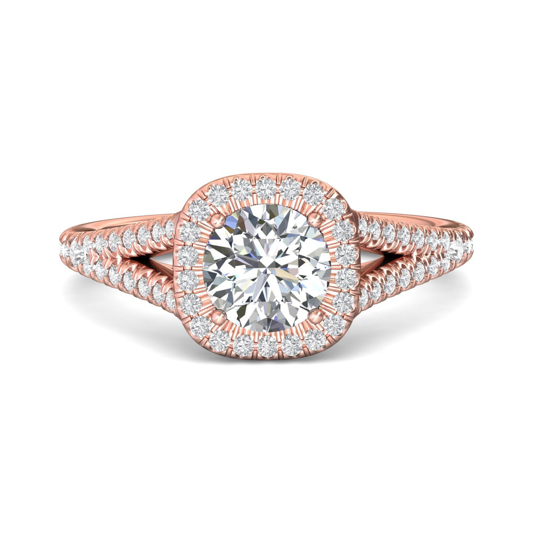 14K Gold Pink Split Shank Engagement Ring from the Split Shank collection - DERMH40XXS_14KP_CuHRd_6.5_Prm_H-I_SI1