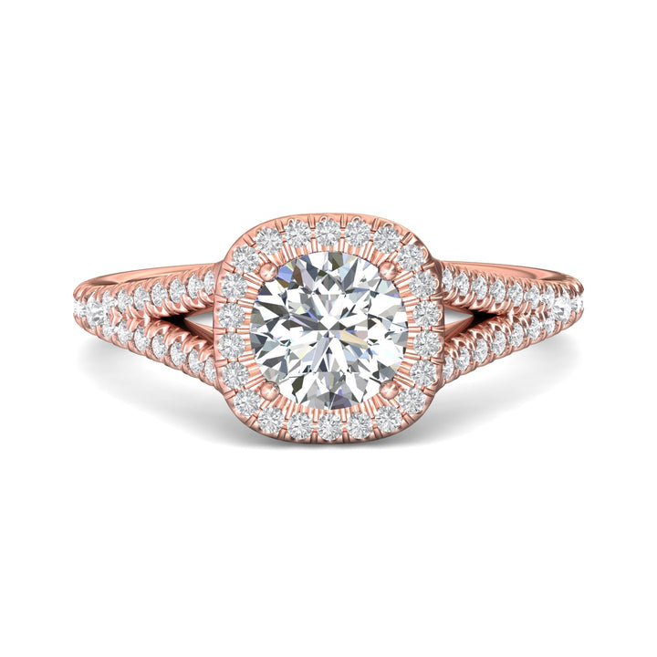 14K Gold Pink Split Shank Engagement Ring from the Split Shank collection - DERMH40XXS_14KP_CuHRd_6.5_Prm_H-I_SI1