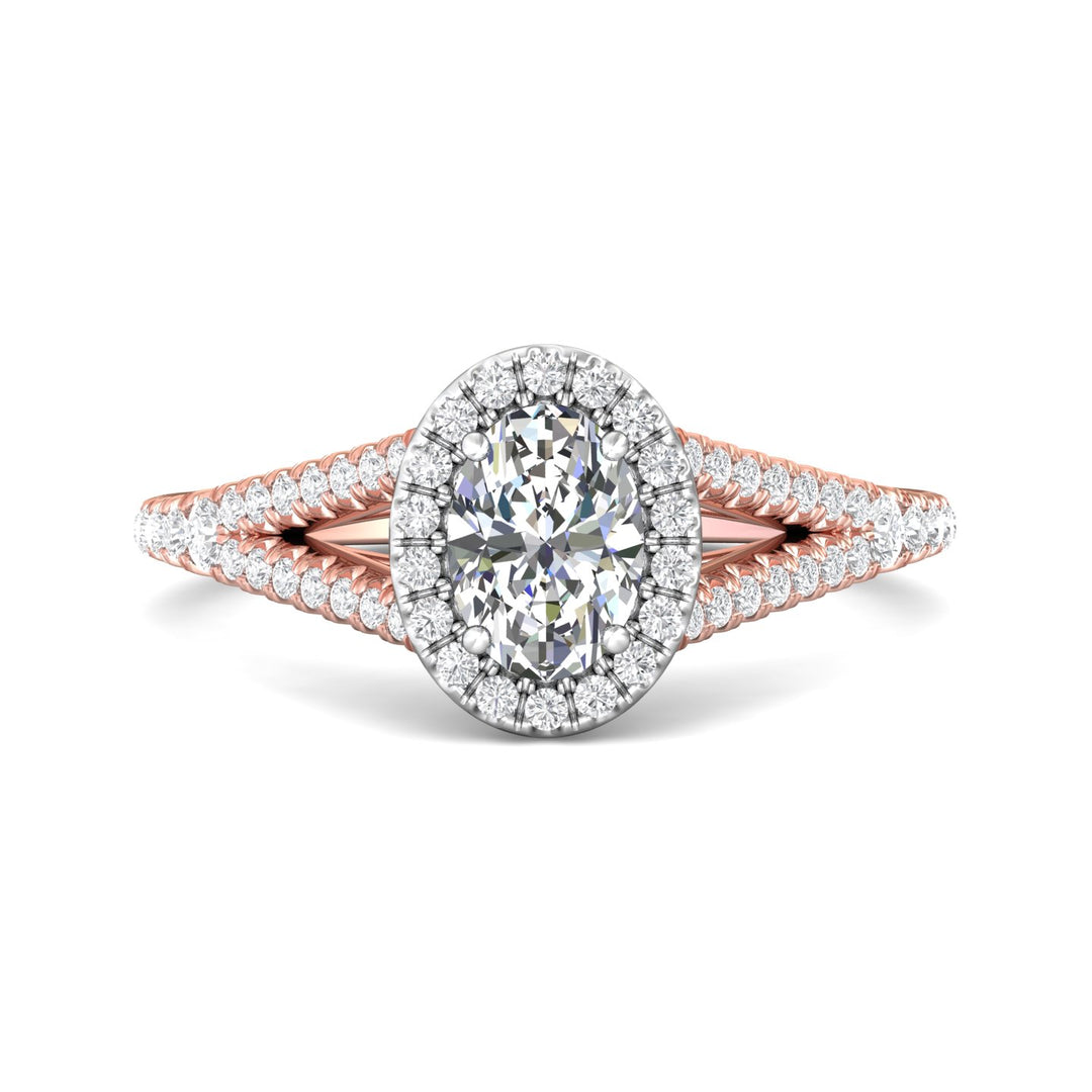 14K Gold Pink/White Split Shank Engagement Ring from the Split Shank collection - DERMH40XXS_14KPW_OvH_7X5_Prm_H-I_SI1