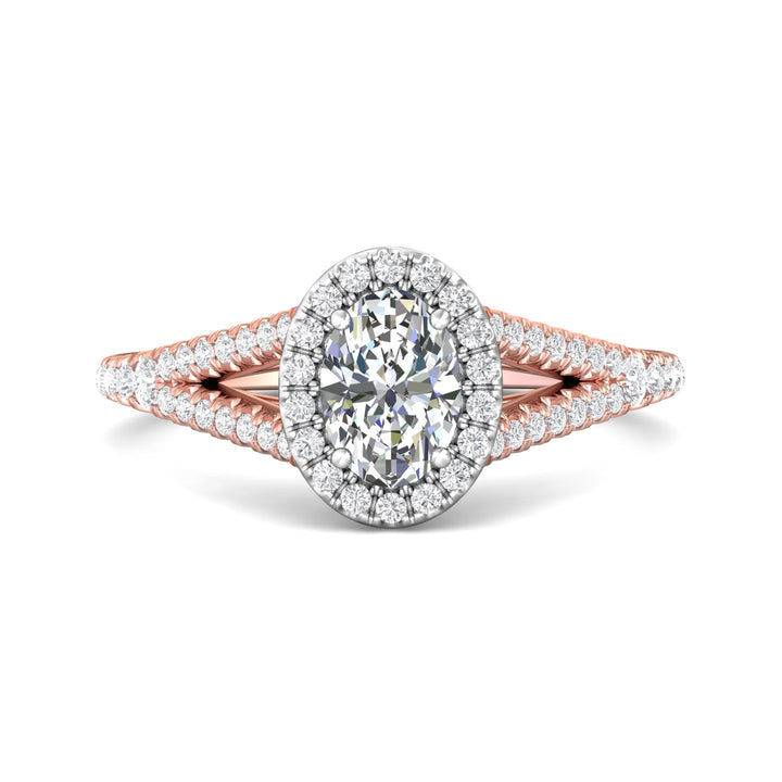 14K Gold Pink/White Split Shank Engagement Ring from the Split Shank collection - DERMH40XXS_14KPW_OvH_7X5_Prm_H-I_SI1