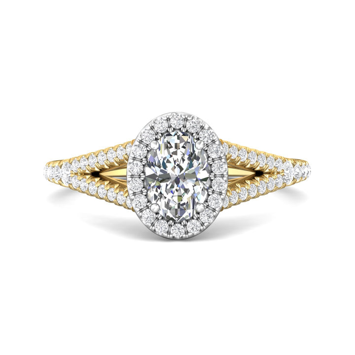14K Gold Yellow/White Split Shank Engagement Ring from the Split Shank collection - DERMH40XXS_14KYW_OvH_7X5_Prm_H-I_SI1