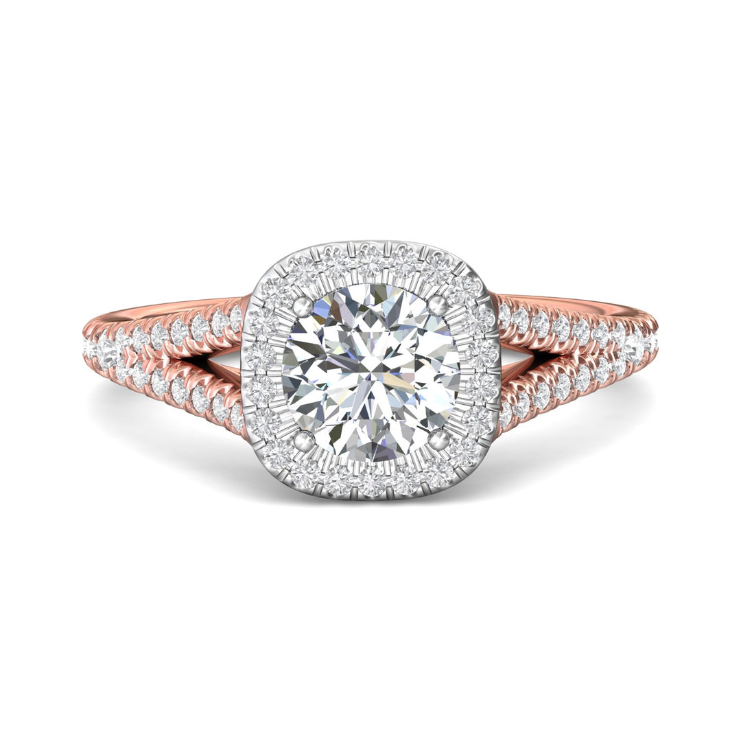 18K Gold White/Pink Split Shank Engagement Ring from the Split Shank collection - DERMH40XXS_18KWP_CuHRd_6.5_Prm_H-I_SI1