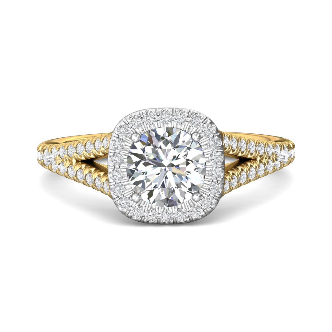 18K Gold White/Yellow Split Shank Engagement Ring from the Split Shank collection - DERMH40XXS_18KWY_CuHRd_6.5_Prm_H-I_SI1