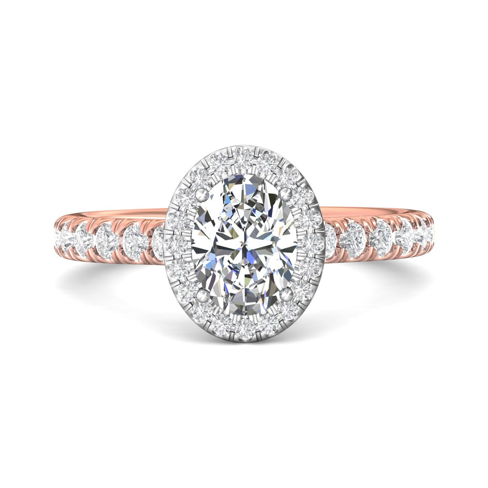 14K Gold Pink/White Micropave Halo Engagement Ring from the Micropave Halo collection - DERMH4S_14KPW_OvH_8X6_Prm_H-I_SI1