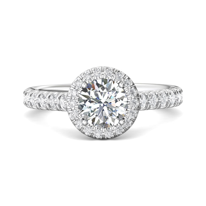 14K Gold White Micropave Halo Engagement Ring from the Micropave Halo collection - DERMH4S_14KW_RdH_6.5_Prm_H-I_SI1