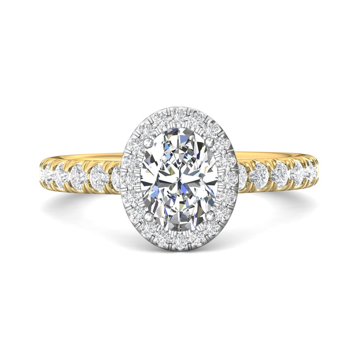 14K Gold Yellow/White Micropave Halo Engagement Ring from the Micropave Halo collection - DERMH4S_14KYW_OvH_8X6_Prm_H-I_SI1