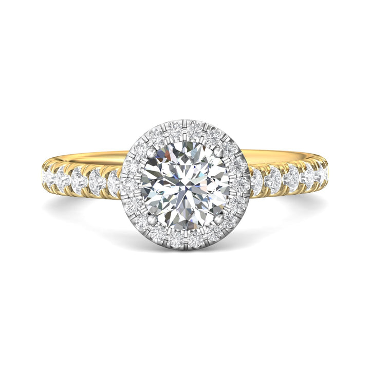 14K Gold Yellow/White Micropave Halo Engagement Ring from the Micropave Halo collection - DERMH4S_14KYW_RdH_6.5_Prm_H-I_SI1
