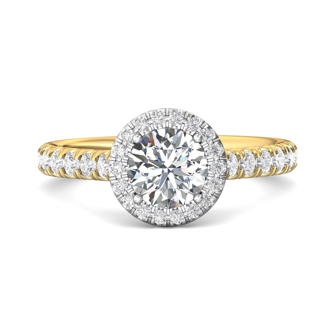 18K Gold White/Yellow Micropave Halo Engagement Ring from the Micropave Halo collection - DERMH4S_18KWY_RdH_6.5_Prm_H-I_SI1