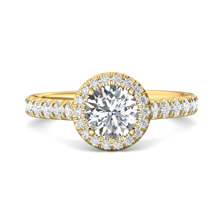 18K Gold Yellow Micropave Halo Engagement Ring from the Micropave Halo collection - DERMH4S_18KY_RdH_6.5_Prm_H-I_SI1