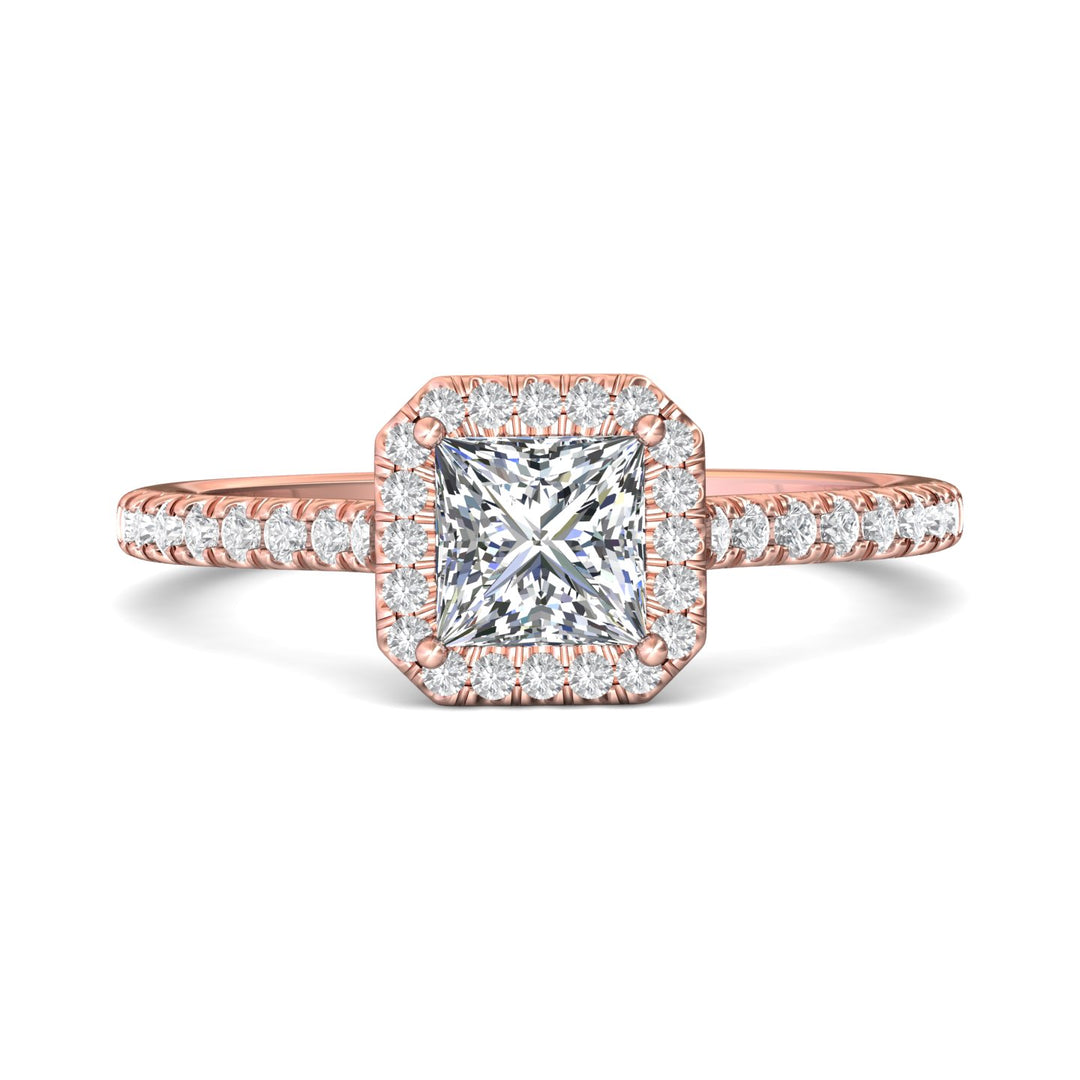 14K Gold Pink Micropave Halo Engagement Ring from the Micropave Halo collection - DERMH4XS_14KP_AsHPr_5.0_Prm_H-I_SI1
