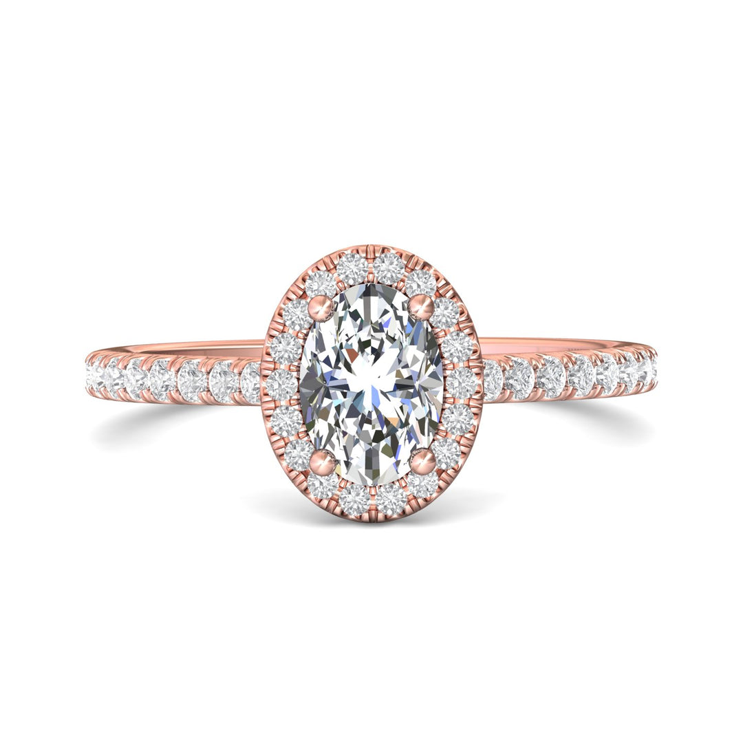 14K Gold Pink Micropave Halo Engagement Ring from the Micropave Halo collection - DERMH4XS_14KP_OvH_7X5_Prm_H-I_SI1