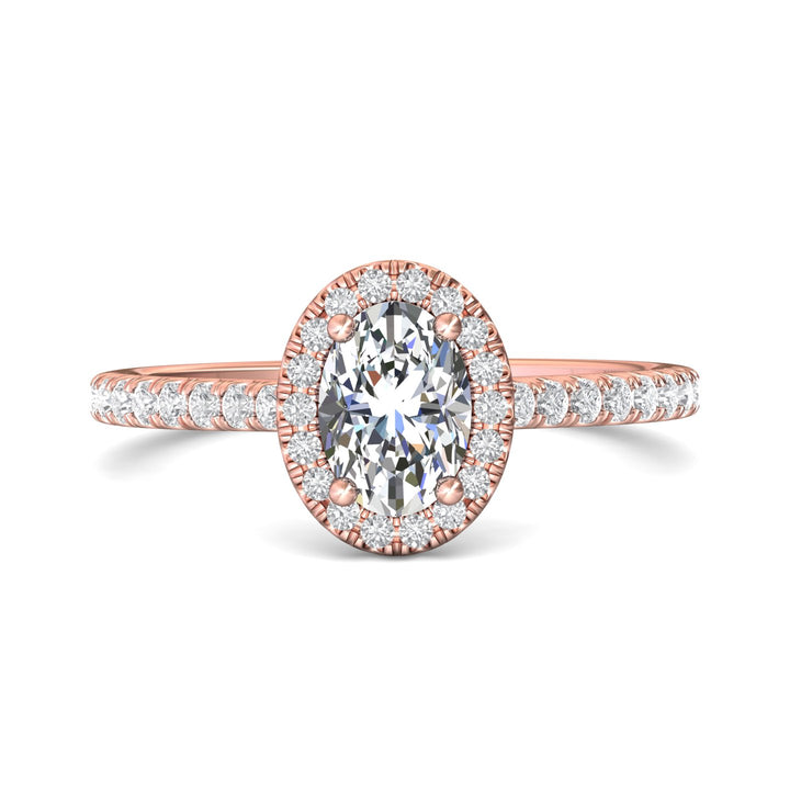 14K Gold Pink Micropave Halo Engagement Ring from the Micropave Halo collection - DERMH4XS_14KP_OvH_7X5_Prm_H-I_SI1