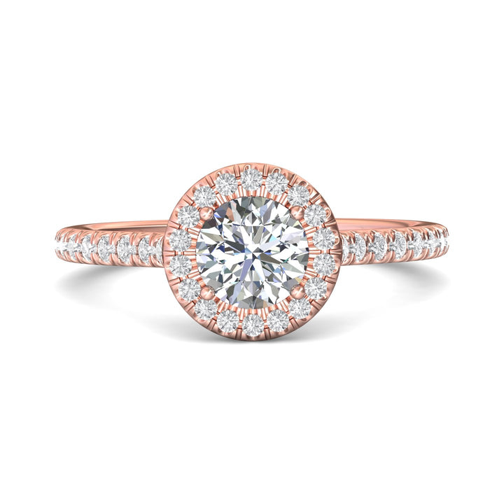14K Gold Pink Micropave Halo Engagement Ring from the Micropave Halo collection - DERMH4XS_14KP_RdH_6.0_Prm_H-I_SI1