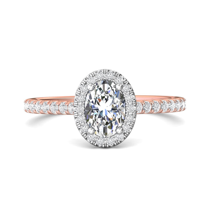 18K Gold White/Pink Micropave Halo Engagement Ring from the Micropave Halo collection - DERMH4XS_18KWP_OvH_7X5_Prm_H-I_SI1
