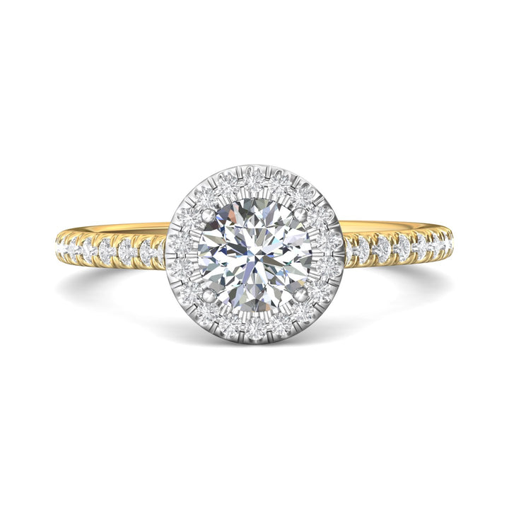 18K Gold White/Yellow Micropave Halo Engagement Ring from the Micropave Halo collection - DERMH4XS_18KWY_RdH_6.0_Prm_H-I_SI1