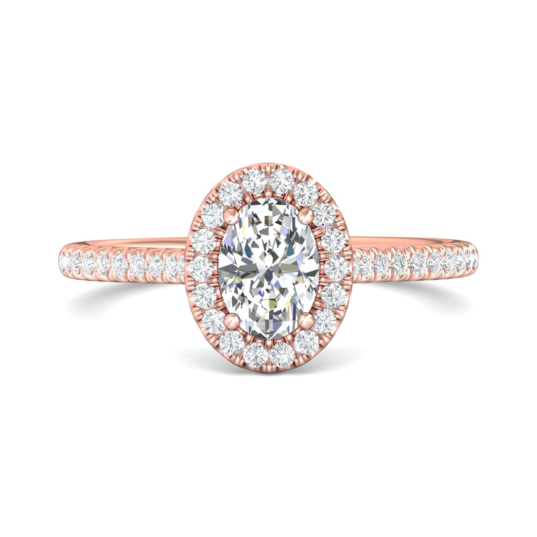 14K Gold Pink Micropave Halo Engagement Ring from the Micropave Halo collection - DERMH4XXS_14KP_OvH_7X5_Prm_H-I_SI1