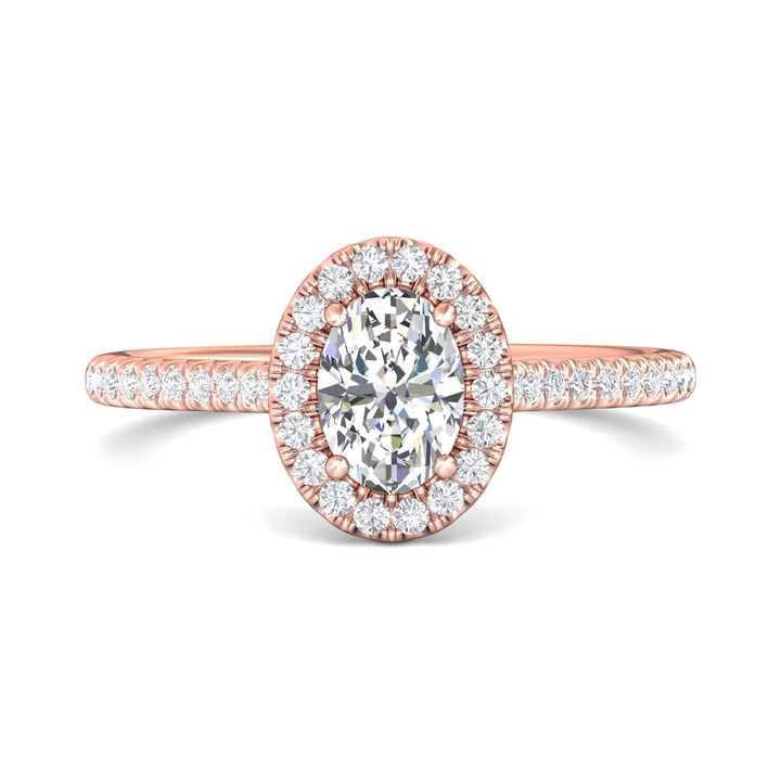 14K Gold Pink Micropave Halo Engagement Ring from the Micropave Halo collection - DERMH4XXS_14KP_OvH_7X5_Prm_H-I_SI1