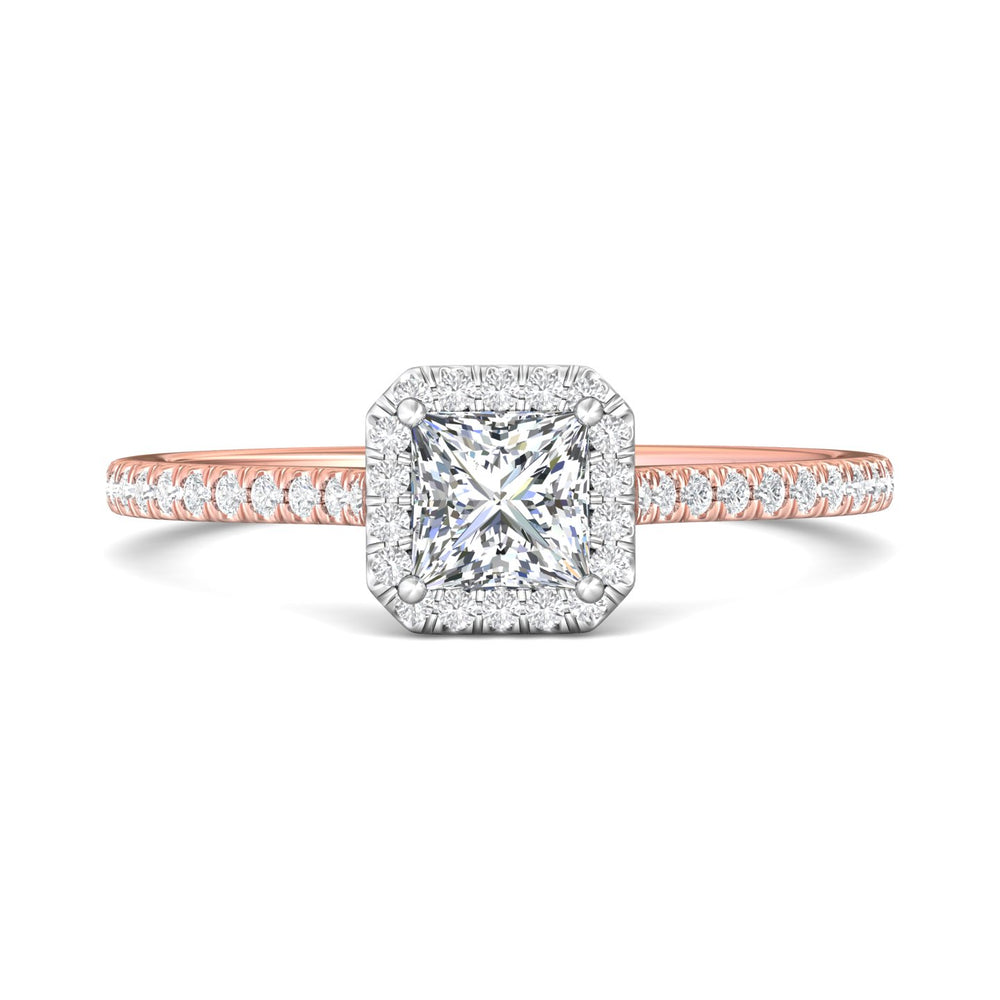 14K Gold Pink/White Micropave Halo Engagement Ring from the Micropave Halo collection - DERMH4XXS_14KPW_AsHPr_4.5_Prm_H-I_SI1
