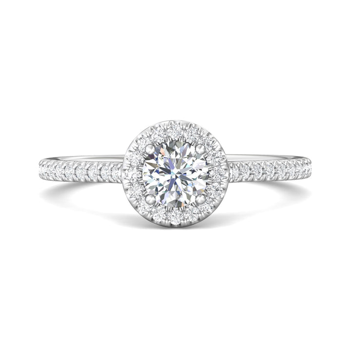 14K Gold White Micropave Halo Engagement Ring from the Micropave Halo collection - DERMH4XXS_14KW_RdH_5.0_Prm_H-I_SI1