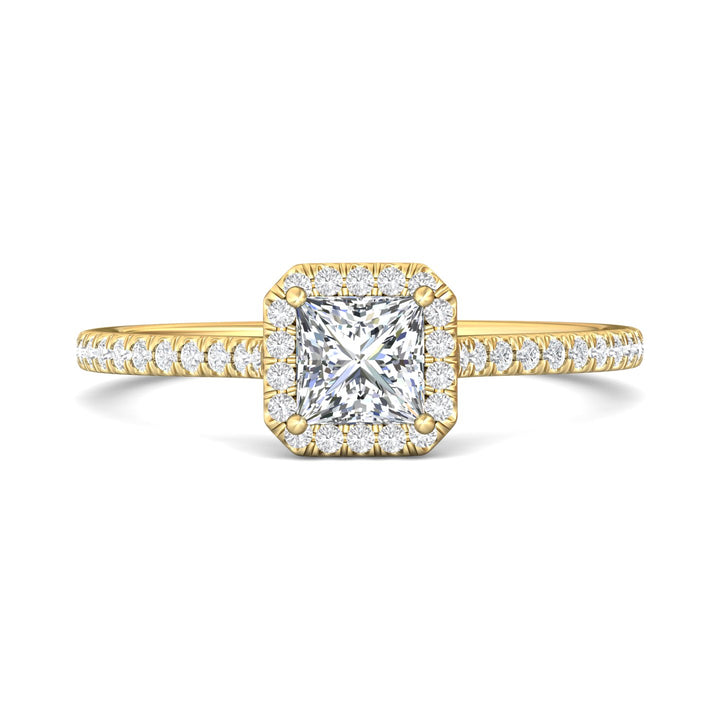 14K Gold Yellow Micropave Halo Engagement Ring from the Micropave Halo collection - DERMH4XXS_14KY_AsHPr_4.5_Prm_H-I_SI1