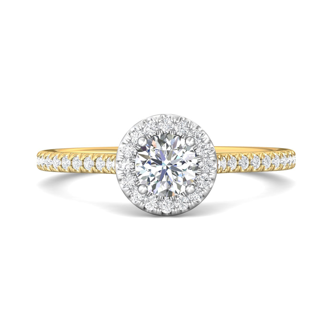 14K Gold Yellow/White Micropave Halo Engagement Ring from the Micropave Halo collection - DERMH4XXS_14KYW_RdH_5.0_Prm_H-I_SI1