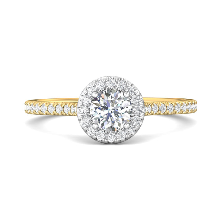 14K Gold Yellow/White Micropave Halo Engagement Ring from the Micropave Halo collection - DERMH4XXS_14KYW_RdH_5.0_Prm_H-I_SI1