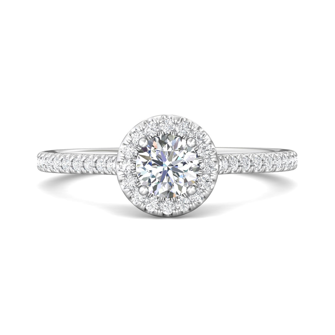 18K Gold White Micropave Halo Engagement Ring from the Micropave Halo collection - DERMH4XXS_18KW_RdH_5.0_Prm_H-I_SI1