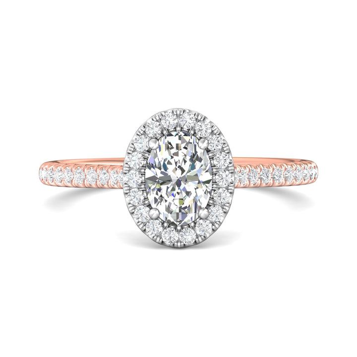 18K Gold White/Pink Micropave Halo Engagement Ring from the Micropave Halo collection - DERMH4XXS_18KWP_OvH_7X5_Prm_H-I_SI1