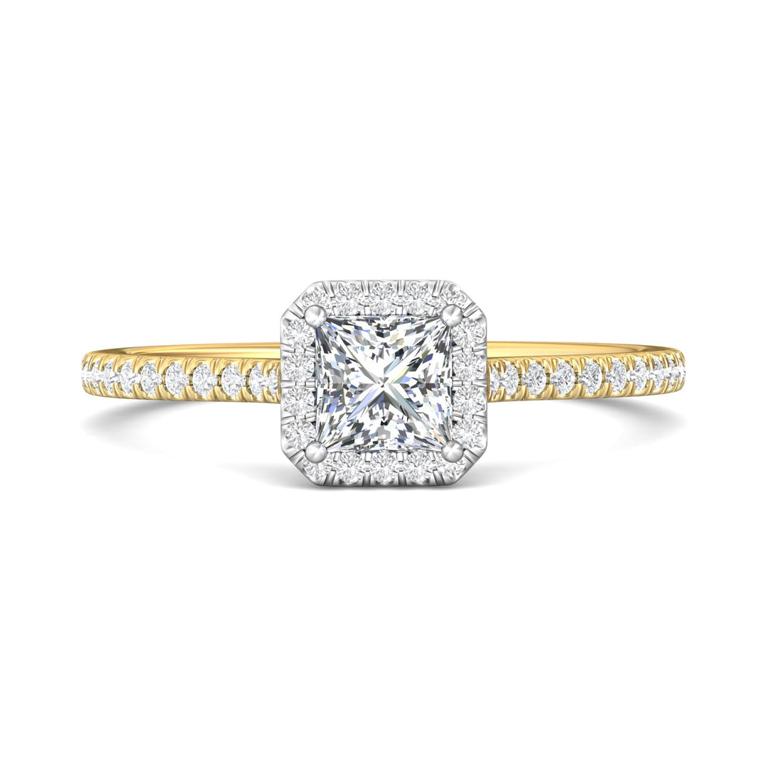 18K Gold White/Yellow Micropave Halo Engagement Ring from the Micropave Halo collection - DERMH4XXS_18KWY_AsHPr_4.5_Prm_H-I_SI1
