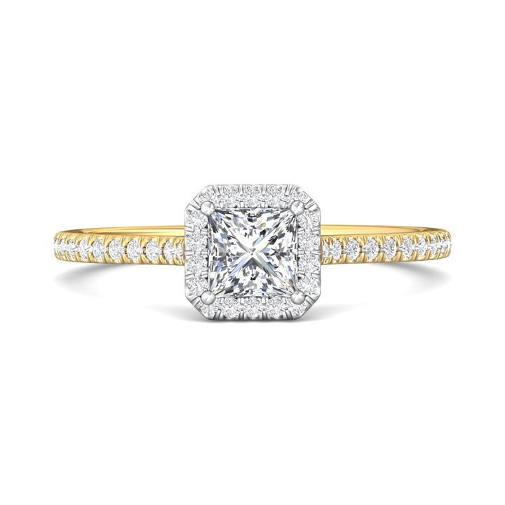 18K Gold White/Yellow Micropave Halo Engagement Ring from the Micropave Halo collection - DERMH4XXS_18KWY_AsHPr_4.5_Prm_H-I_SI1