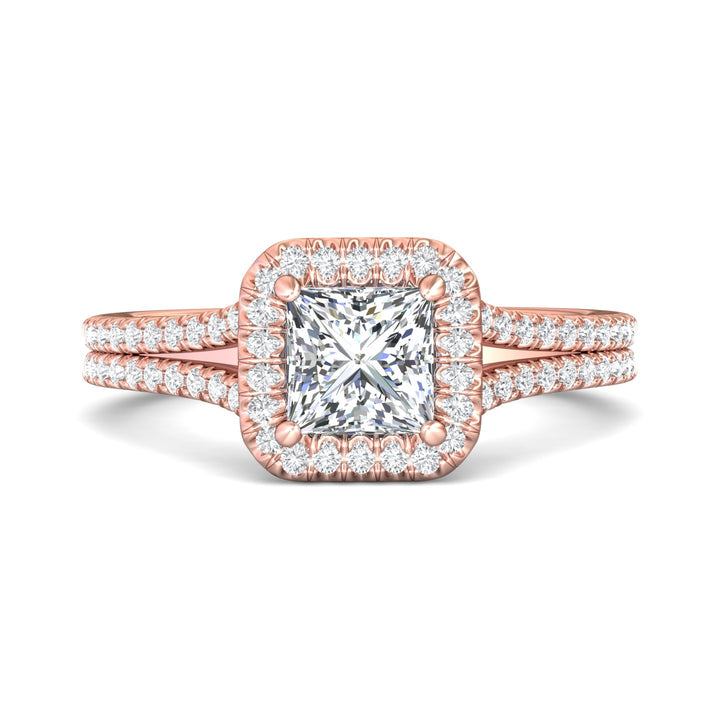 14K Gold Pink Split Shank Engagement Ring from the Split Shank collection - DERMH52XS_14KP_AsHPr_5.5_Prm_H-I_SI1
