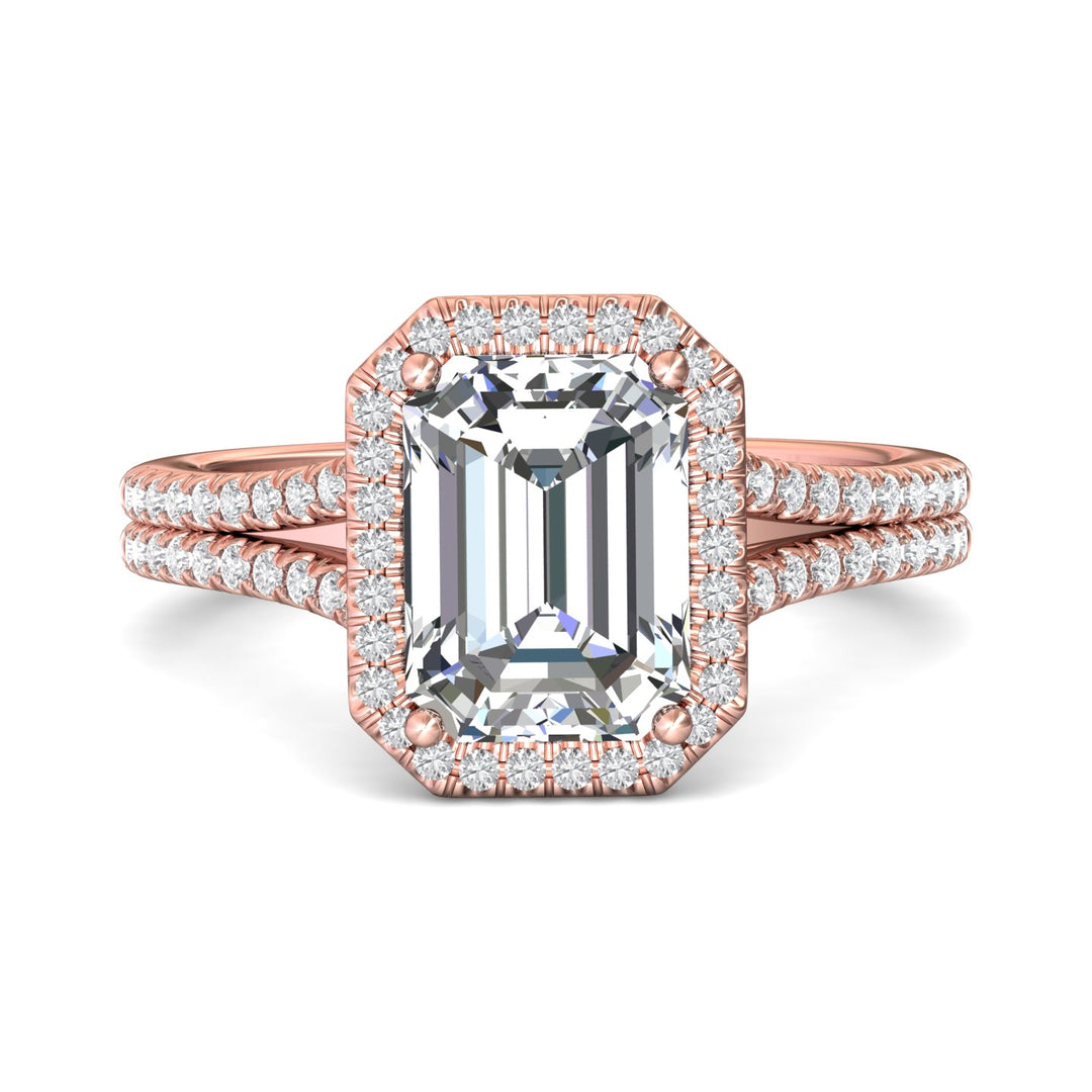 14K Gold Pink Split Shank Engagement Ring from the Split Shank collection - DERMH52XS_14KP_EmH_9.5X7.0_Prm_H-I_SI1