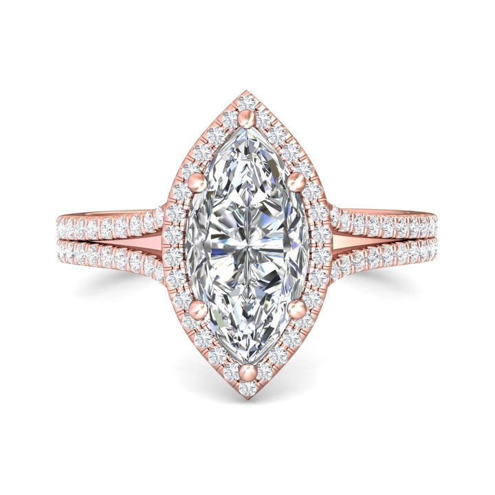 14K Gold Pink Split Shank Engagement Ring from the Split Shank collection - DERMH52XS_14KP_MqH_13X6.5_Prm_H-I_SI1