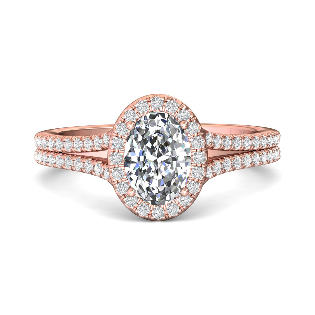 14K Gold Pink Split Shank Engagement Ring from the Split Shank collection - DERMH52XS_14KP_OvH_8X6_Prm_H-I_SI1