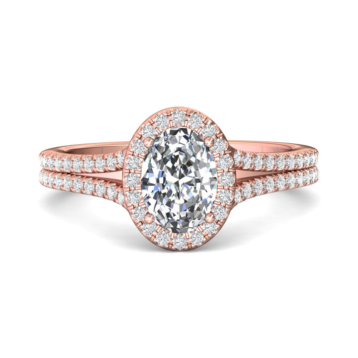 14K Gold Pink Split Shank Engagement Ring from the Split Shank collection - DERMH52XS_14KP_OvH_8X6_Prm_H-I_SI1