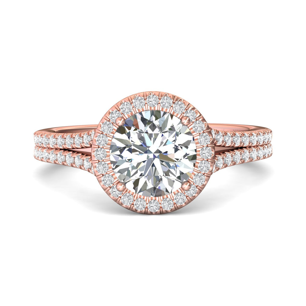 14K Gold Pink Split Shank Engagement Ring from the Split Shank collection - DERMH52XS_14KP_RdH_7.5_Prm_H-I_SI1