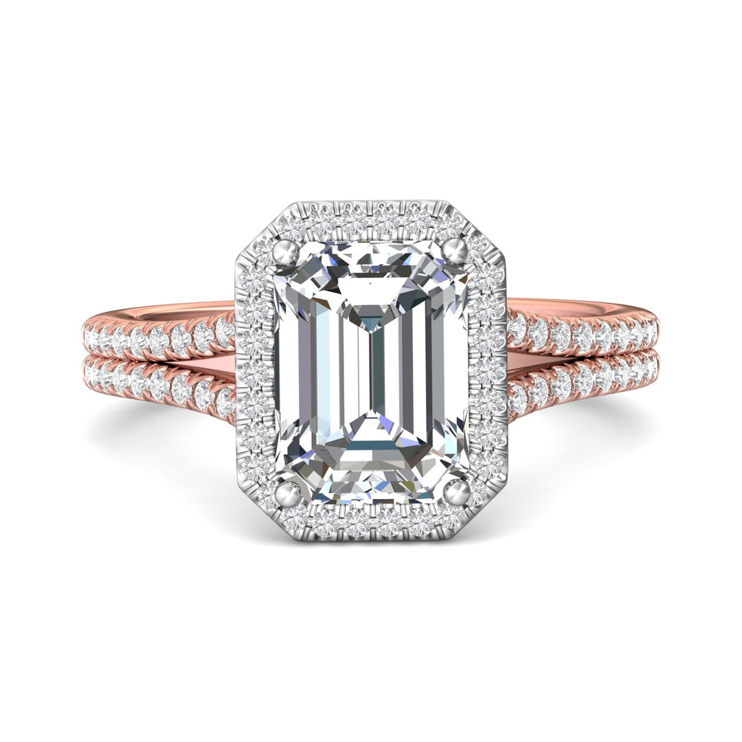 14K Gold Pink/White Split Shank Engagement Ring from the Split Shank collection - DERMH52XS_14KPW_EmH_9.5X7.0_Prm_H-I_SI1