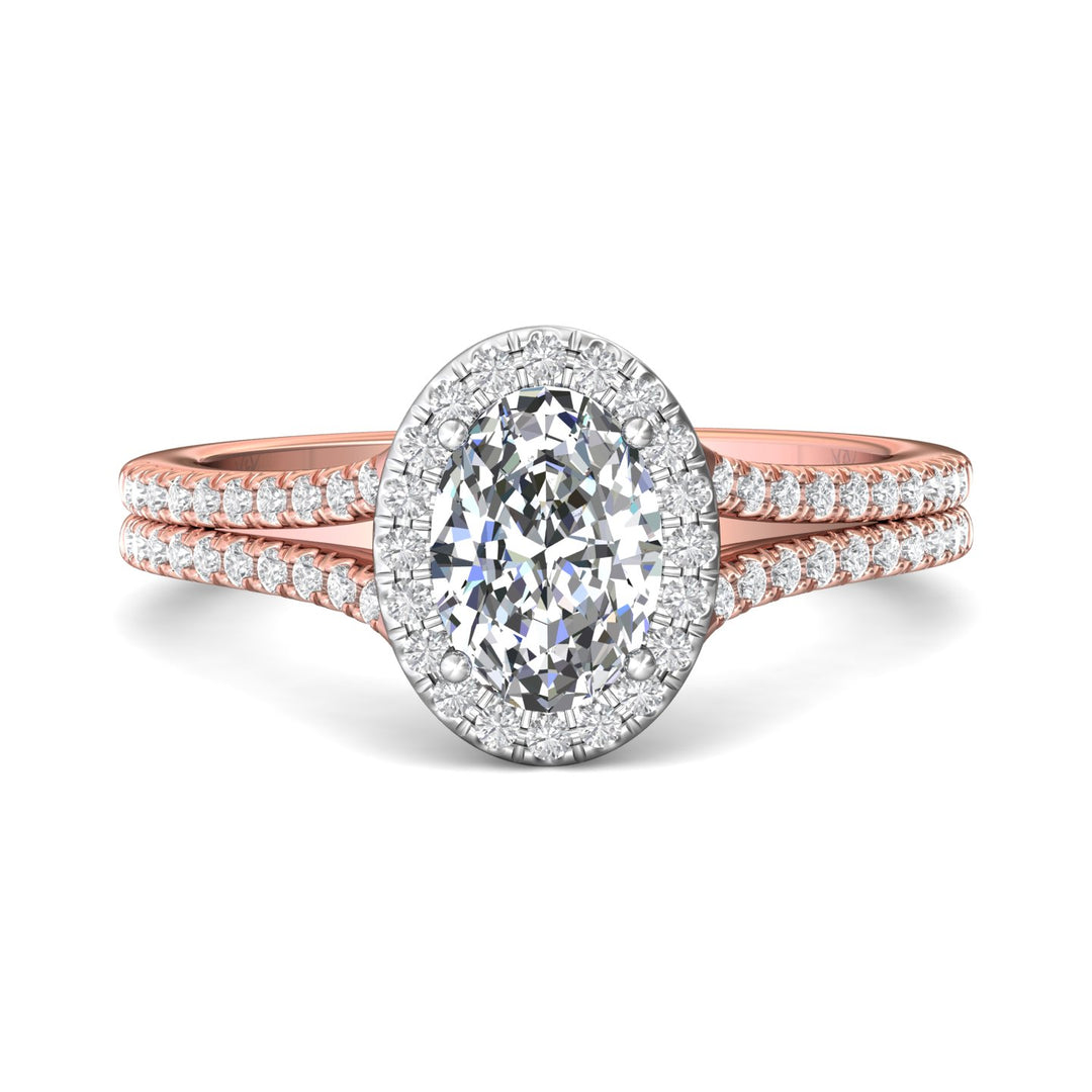 14K Gold Pink/White Split Shank Engagement Ring from the Split Shank collection - DERMH52XS_14KPW_OvH_8X6_Prm_H-I_SI1