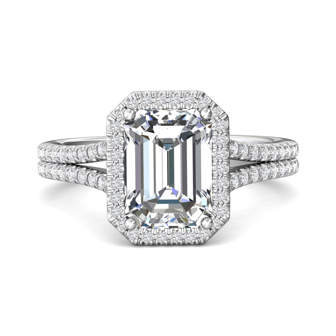 14K Gold White Split Shank Engagement Ring from the Split Shank collection - DERMH52XS_14KW_EmH_9.5X7.0_Prm_H-I_SI1