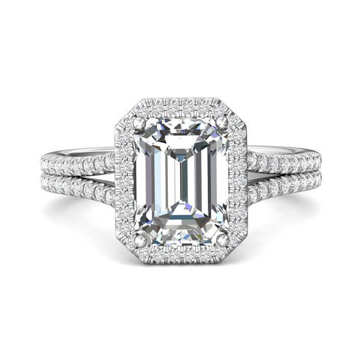 14K Gold White Split Shank Engagement Ring from the Split Shank collection - DERMH52XS_14KW_EmH_9.5X7.0_Prm_H-I_SI1