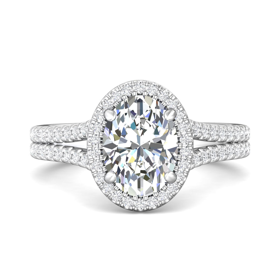 14K Gold White Split Shank Engagement Ring from the Split Shank collection - DERMH52XS_14KW_Ov_9.7X7.2_Prm_H-I_SI1