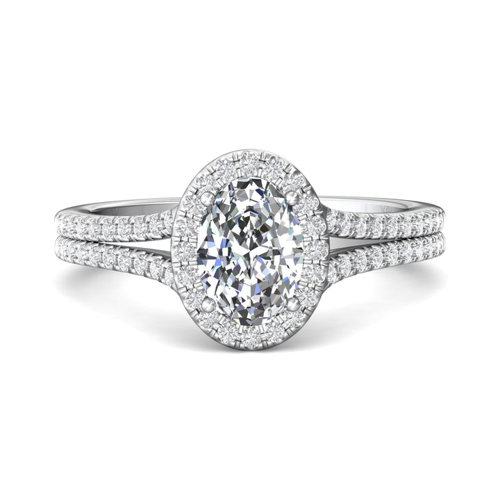 14K Gold White Split Shank Engagement Ring from the Split Shank collection - DERMH52XS_14KW_OvH_8X6_Prm_H-I_SI1