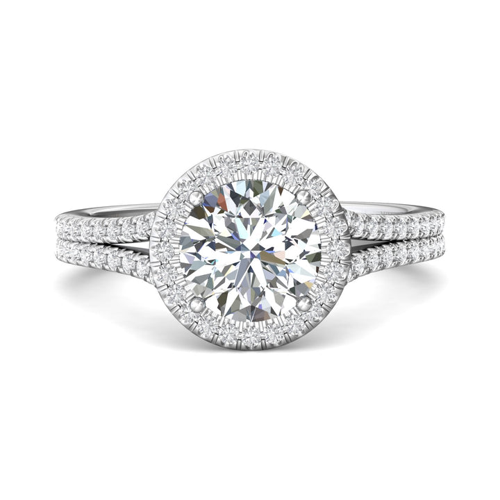 14K Gold White Split Shank Engagement Ring from the Split Shank collection - DERMH52XS_14KW_RdH_7.5_Prm_H-I_SI1