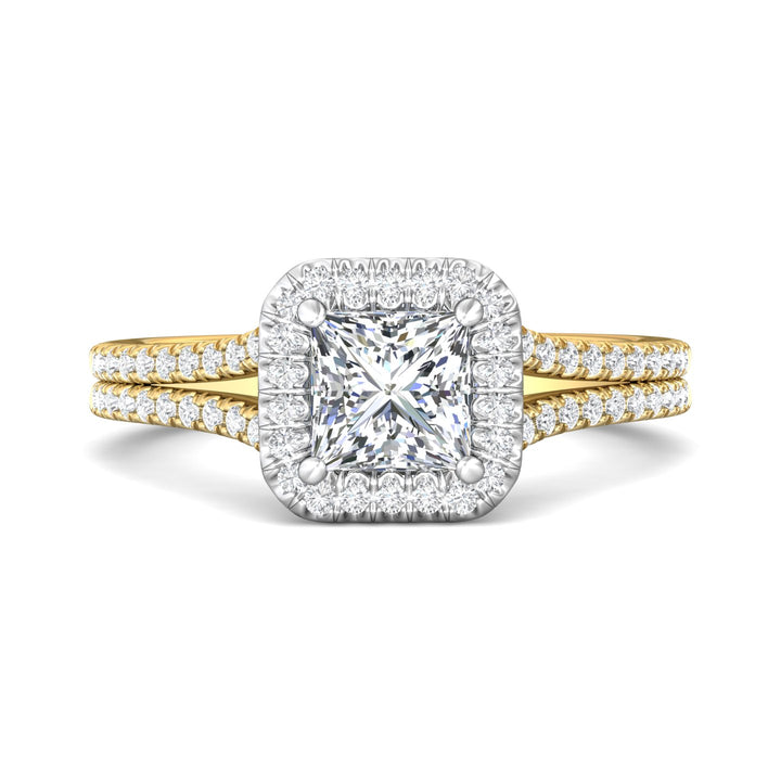 14K Gold Yellow/White Split Shank Engagement Ring from the Split Shank collection - DERMH52XS_14KYW_AsHPr_5.5_Prm_H-I_SI1
